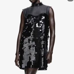 H&M Black Sequin Mini Dress